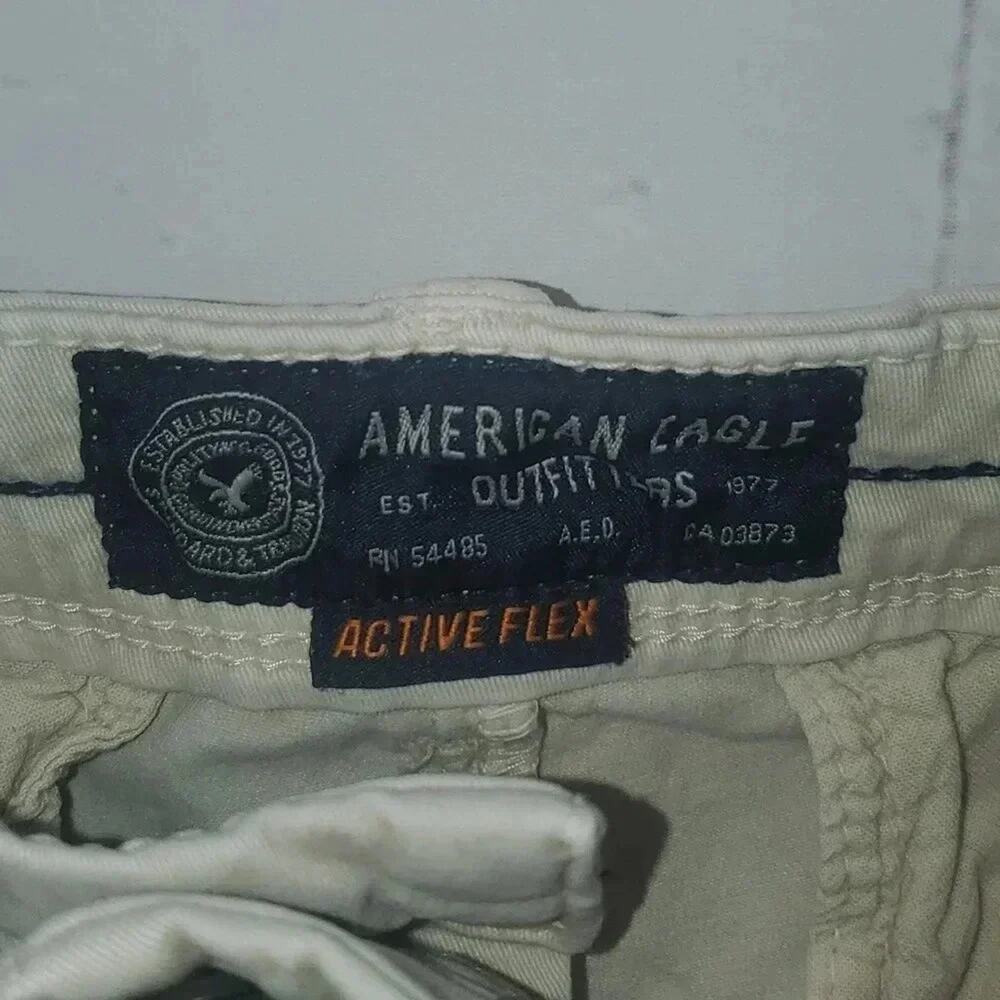 American Eagle Active Flex Light Khaki Flat Front Shorts Size 30 - Picture 8 of 11